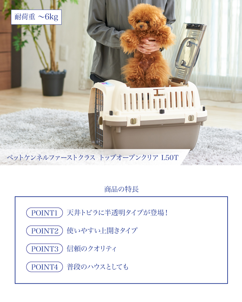 ペットケンネルファーストクラス トップオープン クリア