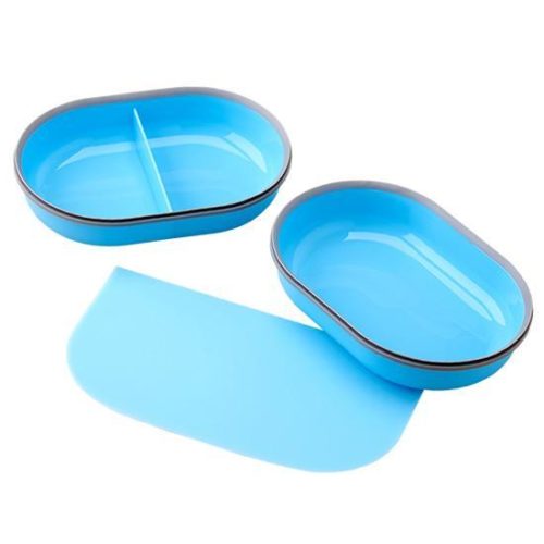 シュアーフィーダーマイクロチップ　専用マット＆ボウル2セット（ブルー）